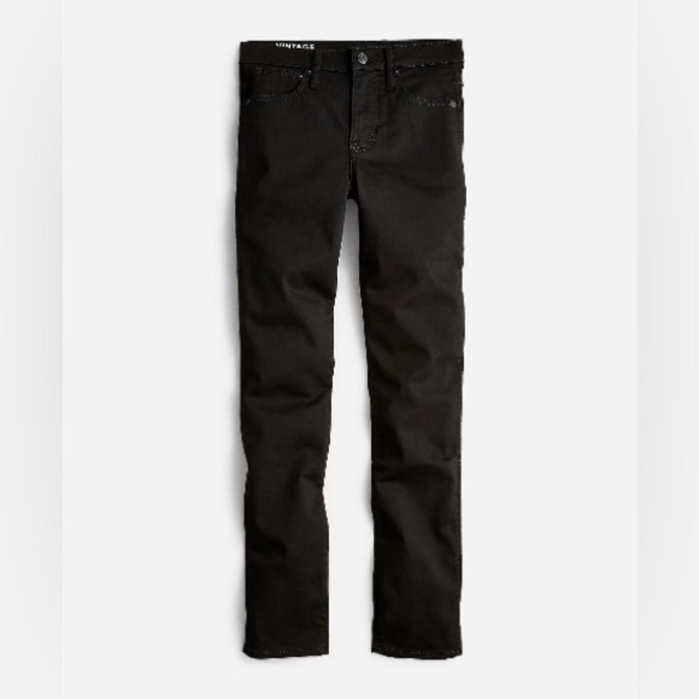 J. Crew Women’s 9" mid-rise vintage Slim-straight Jean Black Wash Size 25 NWT